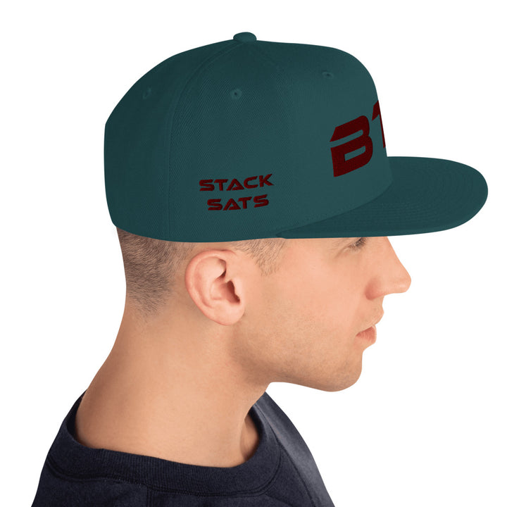 Bitcoin B Snapback Hat Green Spruce